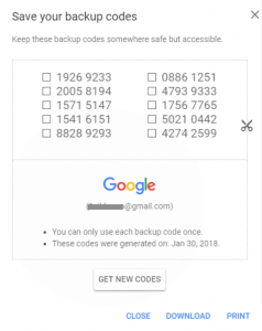 أرقام سرّيّة لاسترجاع حسابات gmail